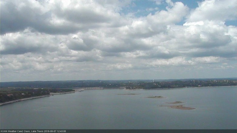 Lake Travis webcam, August 7, 2018 11:45 AM CT