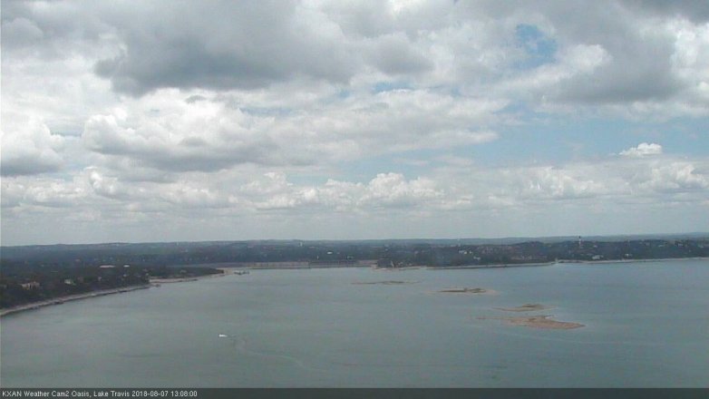 Lake Travis webcam, August 7, 2018 12:10 PM CT