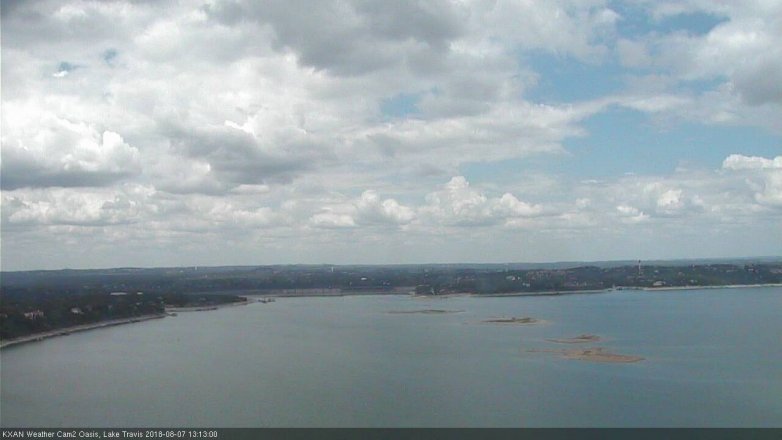 Lake Travis webcam, August 7, 2018 12:15 PM CT
