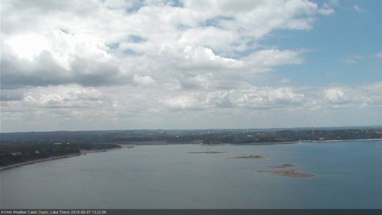 Lake Travis webcam, August 7, 2018 12:25 PM CT