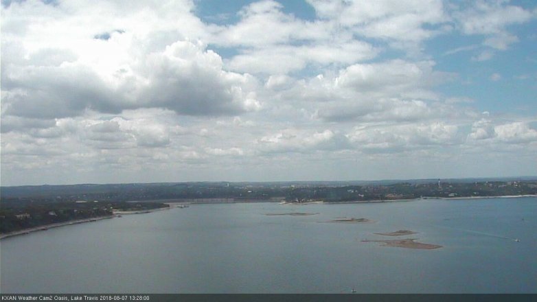 Lake Travis webcam, August 7, 2018 12:30 PM CT