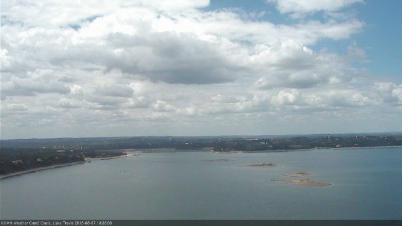 Lake Travis webcam, August 7, 2018 12:35 PM CT