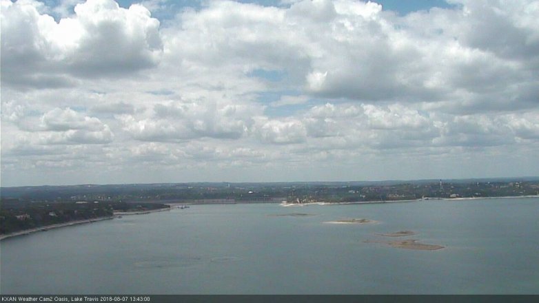 Lake Travis webcam, August 7, 2018 12:45 PM CT