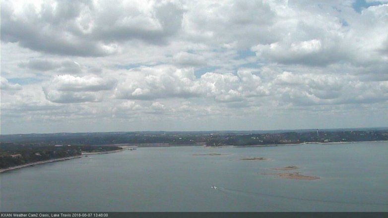 Lake Travis webcam, August 7, 2018 12:50 PM CT