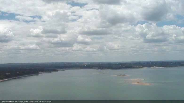 Lake Travis webcam, August 7, 2018 1:10 PM CT
