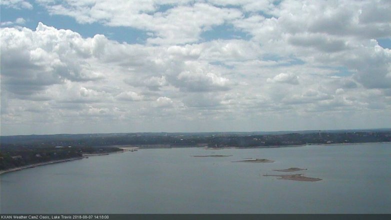 Lake Travis webcam, August 7, 2018 1:20 PM CT