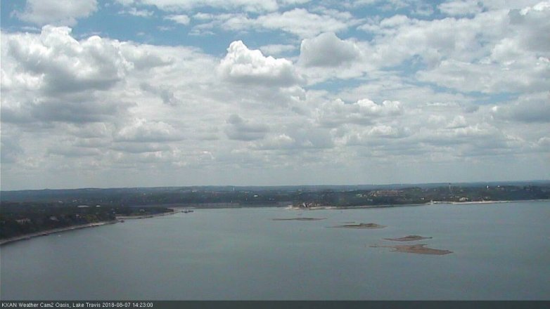 Lake Travis webcam, August 7, 2018 1:25 PM CT