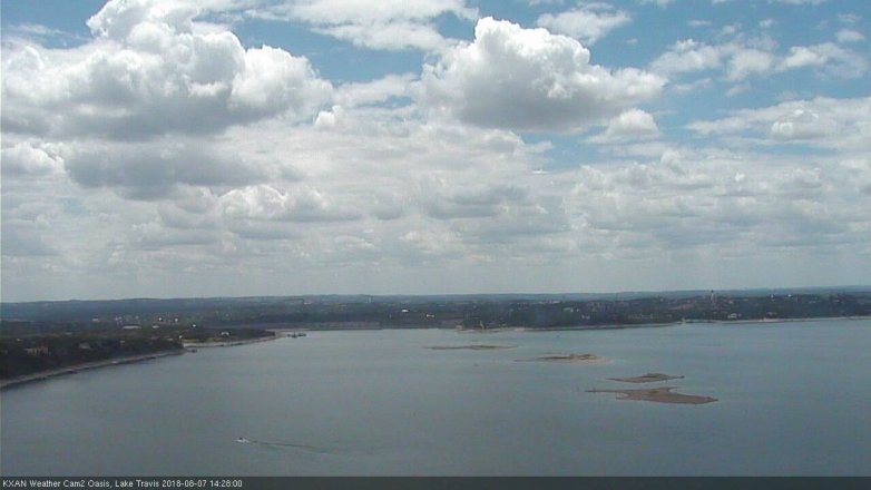 Lake Travis webcam, August 7, 2018 1:30 PM CT