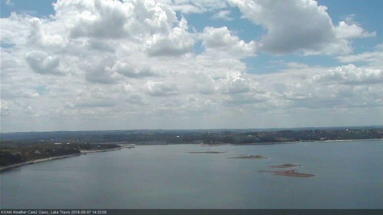 Lake Travis webcam, August 7, 2018 1:35 PM CT