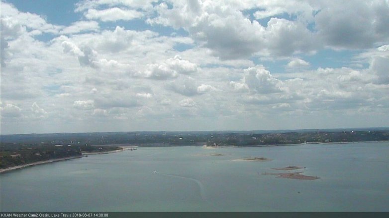 Lake Travis webcam, August 7, 2018 1:40 PM CT