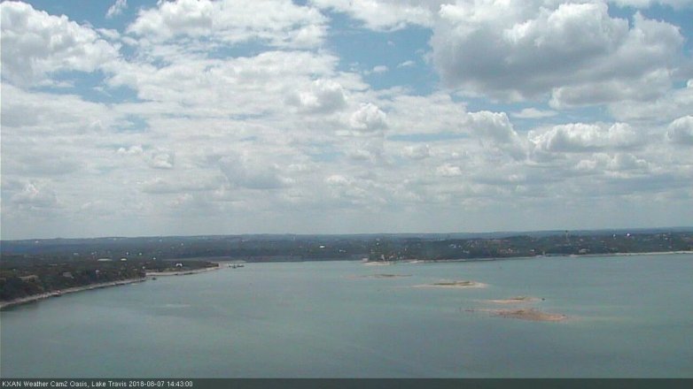Lake Travis webcam, August 7, 2018 1:45 PM CT