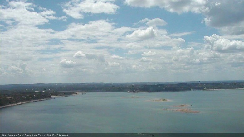 Lake Travis webcam, August 7, 2018 1:50 PM CT