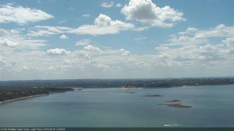 Lake Travis webcam, August 7, 2018 2:00 PM CT
