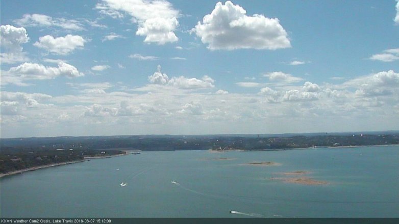 Lake Travis webcam, August 7, 2018 2:15 PM CT