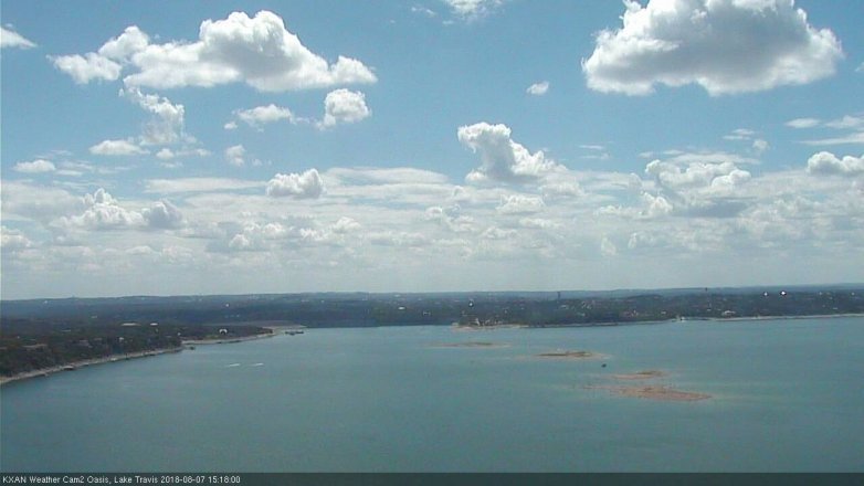 Lake Travis webcam, August 7, 2018 2:20 PM CT
