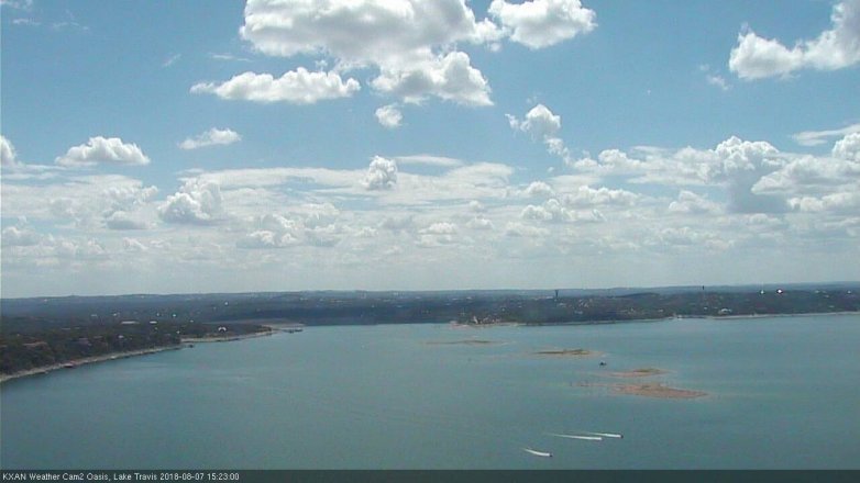 Lake Travis webcam, August 7, 2018 2:25 PM CT