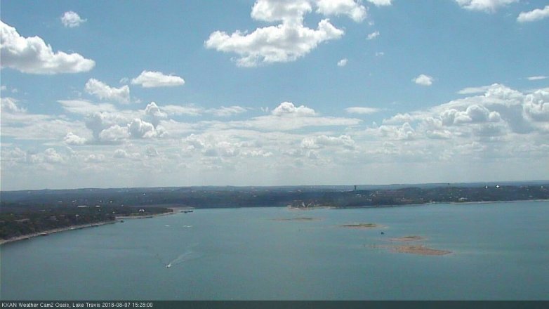 Lake Travis webcam, August 7, 2018 2:30 PM CT