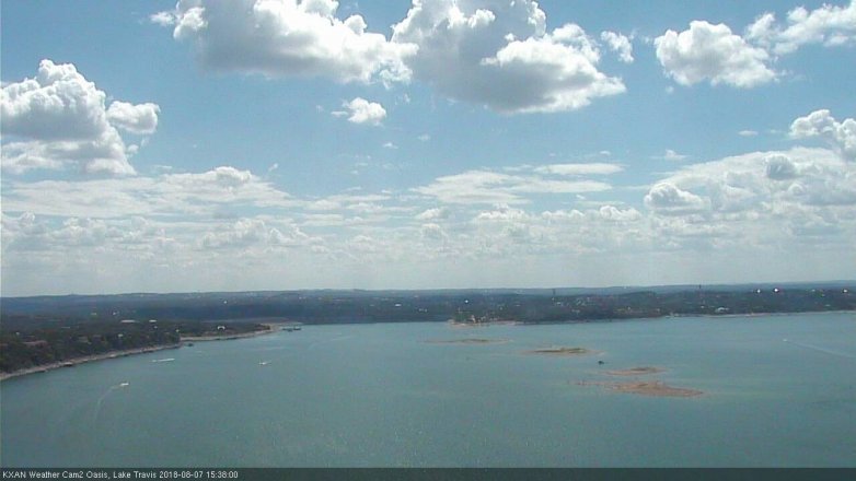 Lake Travis webcam, August 7, 2018 2:40 PM CT