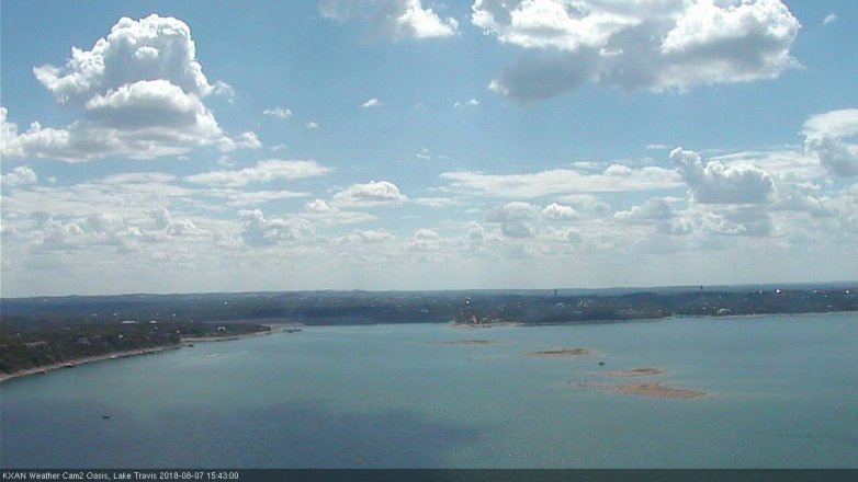 Lake Travis webcam, August 7, 2018 2:45 PM CT
