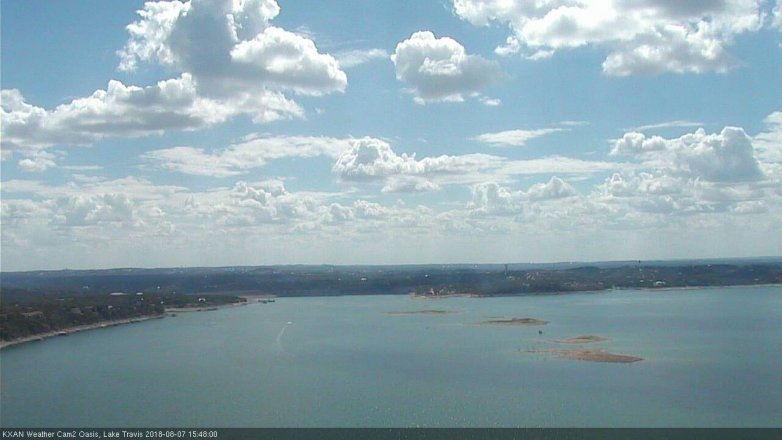 Lake Travis webcam, August 7, 2018 2:50 PM CT