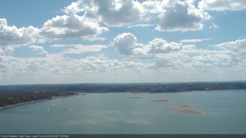 Lake Travis webcam, August 7, 2018 2:55 PM CT