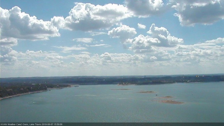 Lake Travis webcam, August 7, 2018 3:00 PM CT