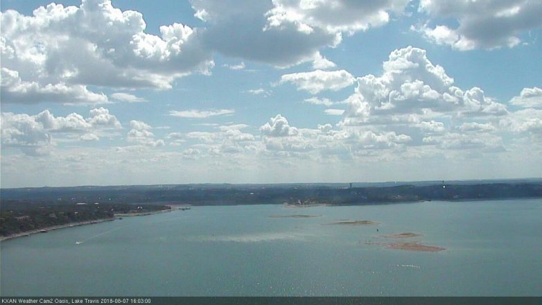 Lake Travis webcam, August 7, 2018 3:05 PM CT