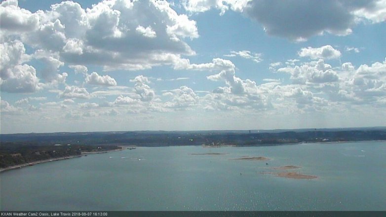 Lake Travis webcam, August 7, 2018 3:15 PM CT