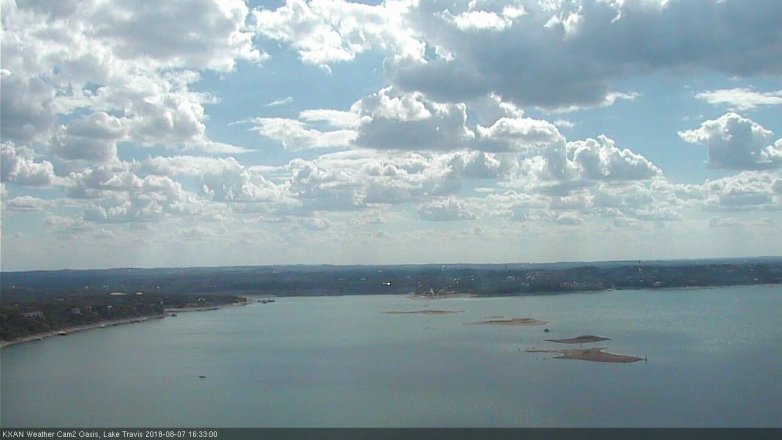 Lake Travis webcam, August 7, 2018 3:35 PM CT