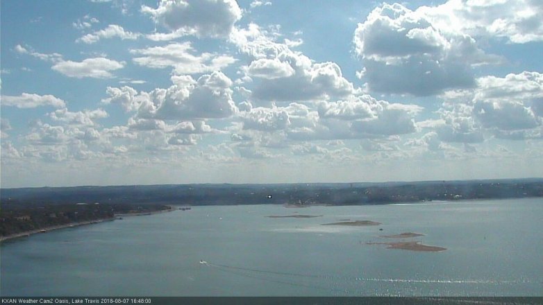 Lake Travis webcam, August 7, 2018 3:50 PM CT
