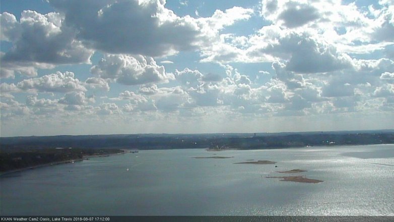 Lake Travis webcam, August 7, 2018 4:15 PM CT