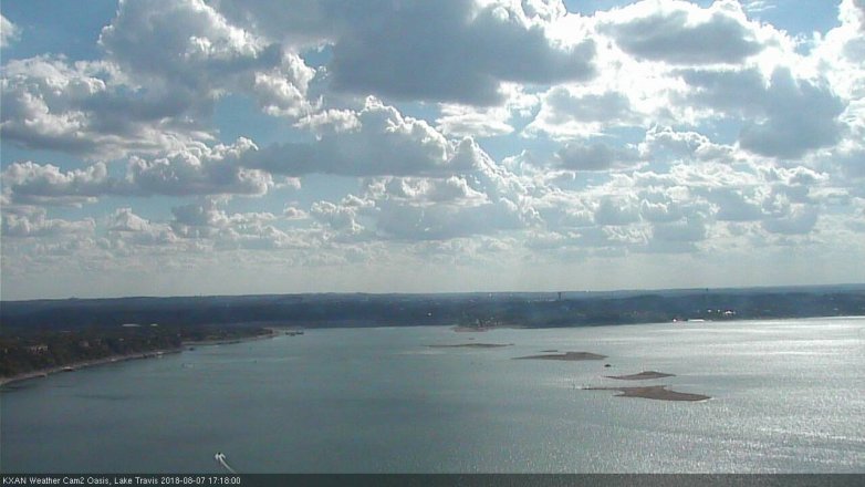 Lake Travis webcam, August 7, 2018 4:20 PM CT