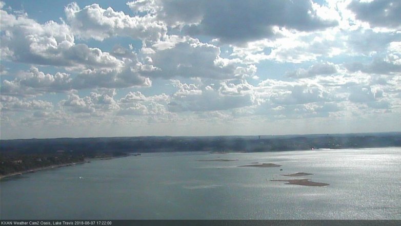 Lake Travis webcam, August 7, 2018 4:25 PM CT