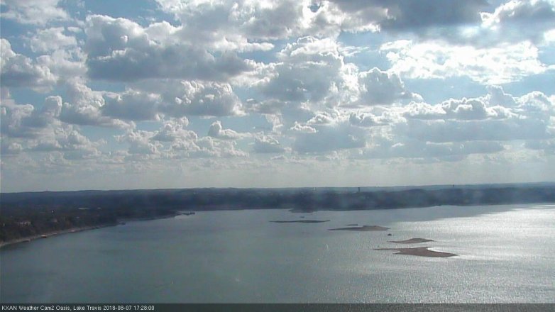 Lake Travis webcam, August 7, 2018 4:30 PM CT