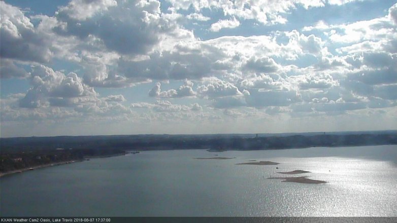 Lake Travis webcam, August 7, 2018 4:40 PM CT