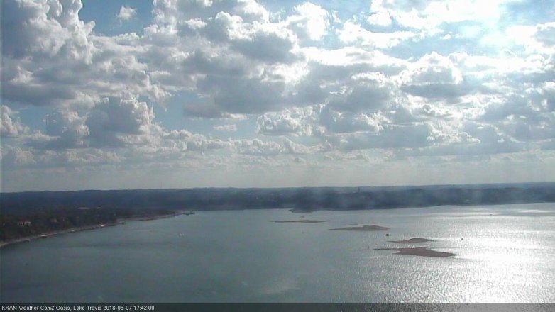 Lake Travis webcam, August 7, 2018 4:45 PM CT