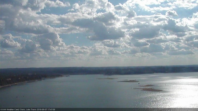 Lake Travis webcam, August 7, 2018 4:50 PM CT