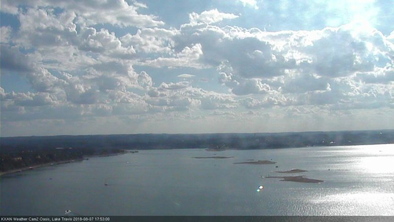Lake Travis webcam, August 7, 2018 4:55 PM CT