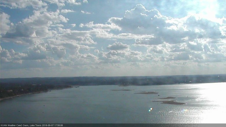 Lake Travis webcam, August 7, 2018 5:00 PM CT