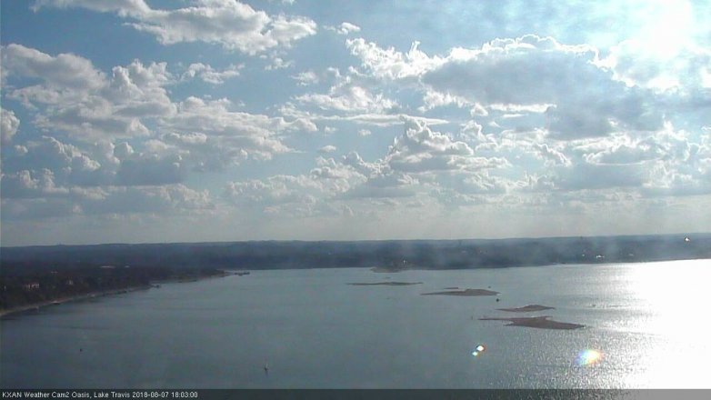 Lake Travis webcam, August 7, 2018 5:05 PM CT