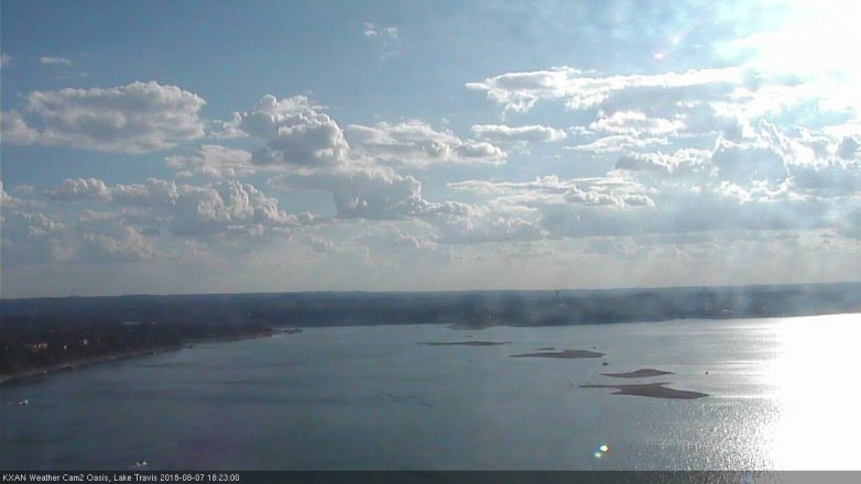 Lake Travis webcam, August 7, 2018 5:25 PM CT