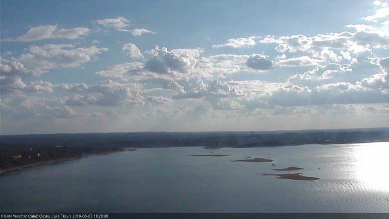 Lake Travis webcam, August 7, 2018 5:30 PM CT