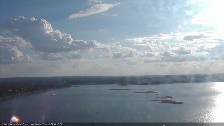 Lake Travis webcam, August 7, 2018 5:50 PM CT