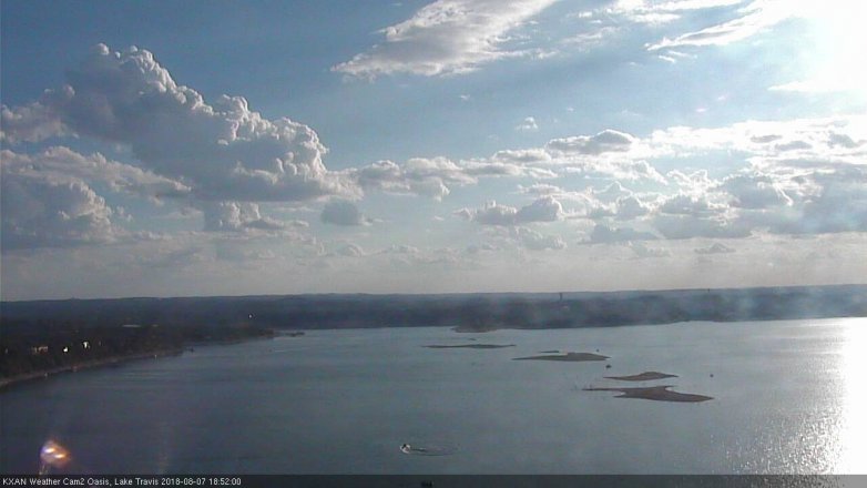 Lake Travis webcam, August 7, 2018 5:55 PM CT
