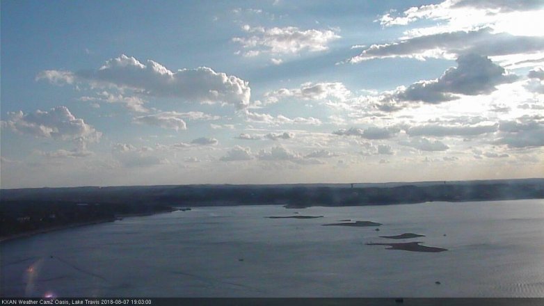 Lake Travis webcam, August 7, 2018 6:05 PM CT