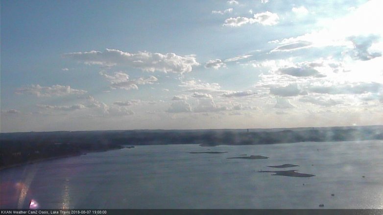 Lake Travis webcam, August 7, 2018 6:10 PM CT