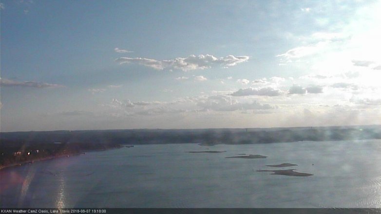 Lake Travis webcam, August 7, 2018 6:20 PM CT