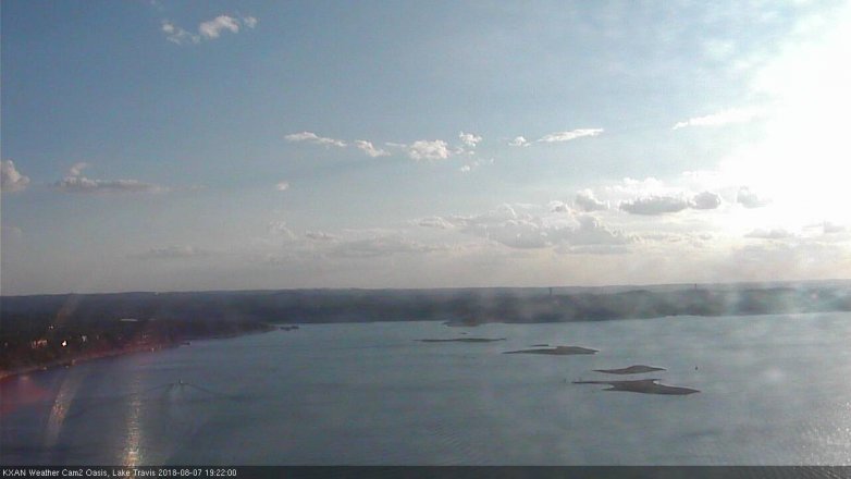 Lake Travis webcam, August 7, 2018 6:25 PM CT