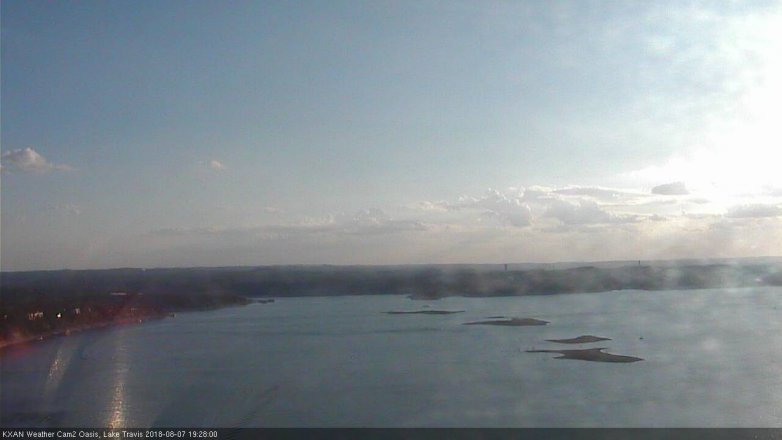 Lake Travis webcam, August 7, 2018 6:30 PM CT
