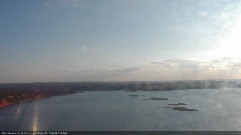 Lake Travis webcam, August 7, 2018 6:35 PM CT